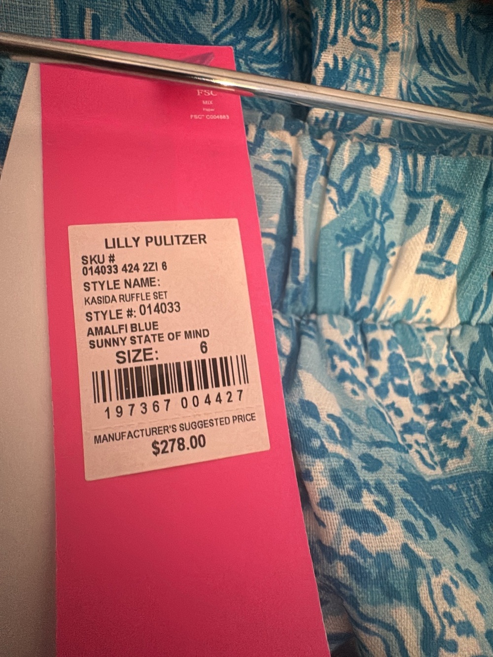 NWT Lilly Pulitzer size 6 women’s maxi skirt/ one shoulder ruffle top set - Picture 3 of 3